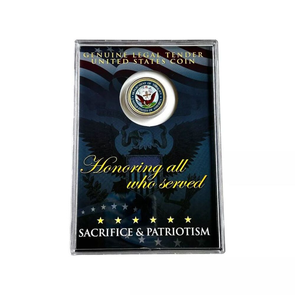 United States NAVY Emblem Colorized JFK Half Dollar Collectible Coin